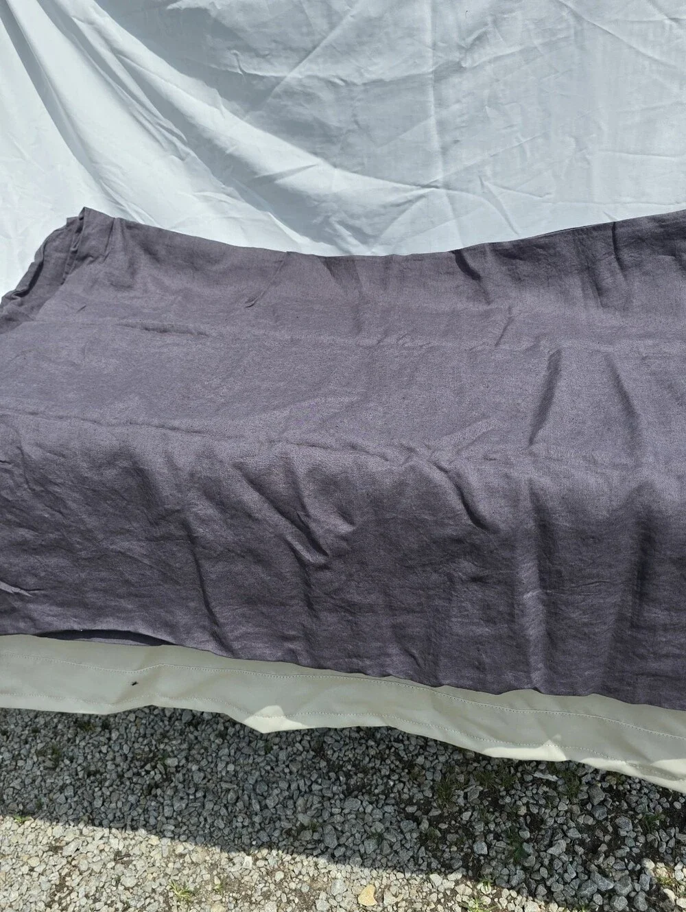 Quince Twin 100% European Linen Charcoal  1 Standard Sham Duvet Cover